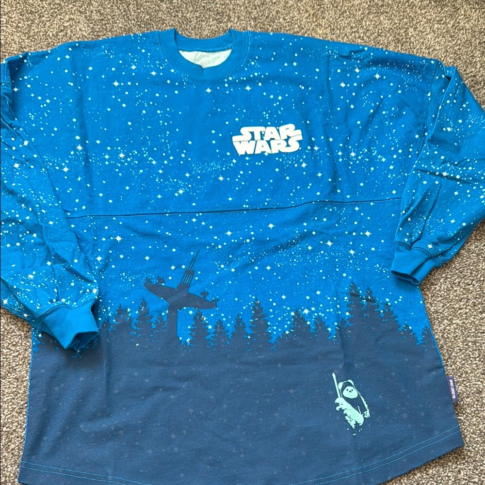 Star Wars Blue Long Sleeve Tee with Gradient Design